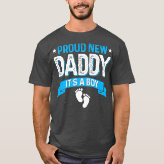 T-shirt Amusante Famille Genre Révèle Fier Nouveau Papa C'