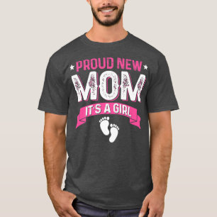 T-shirt Amusante Famille Genre Révéler Fier Nouvelle Maman
