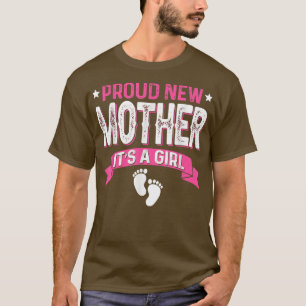 T-shirt Amusante Famille Genre Révéler Fier Nouvelle Mère