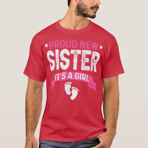 T-shirt Amusante Famille Genre Révéler Fier Nouvelle Soeur