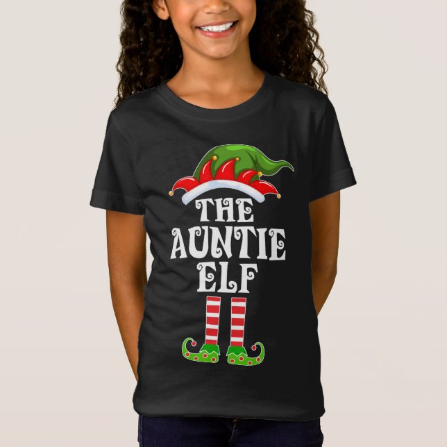 T-Shirt Amusante Famille La Tante Elfe Noël Cos (Devant)