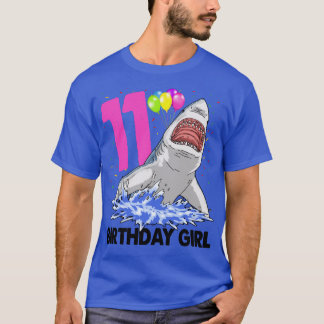 T-shirt Amusante Fille d'anniversaire 11 SharkWomen Celebr