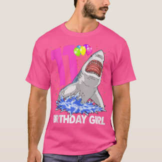 T-shirt Amusante Fille d'anniversaire 11 SharkWomen Celebr
