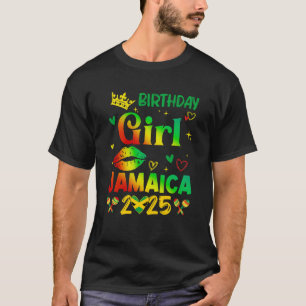 T-shirt Amusante Fille d'anniversaire Jamaïque 2025 Voyage