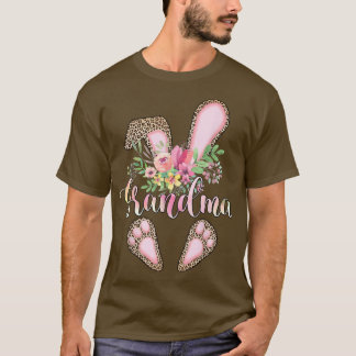 T-shirt Amusante Grand-mère Leopard Lapin Famille Lapin Ha