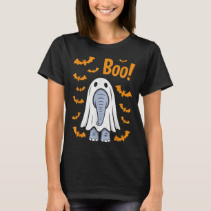 T-shirt Amusante Halloween Elephant Boo Ghost Bats