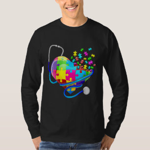 T-shirt Amusante infirmière Autisme Puzzle Stethoscope Coe