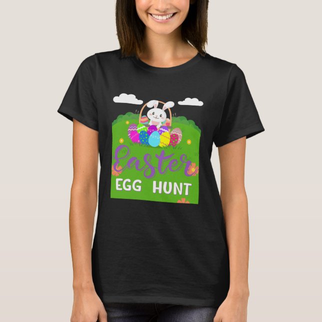 T-shirt Amusante Joyeuse Chasse Aux Oeufs De Pâques Cute B (Devant)