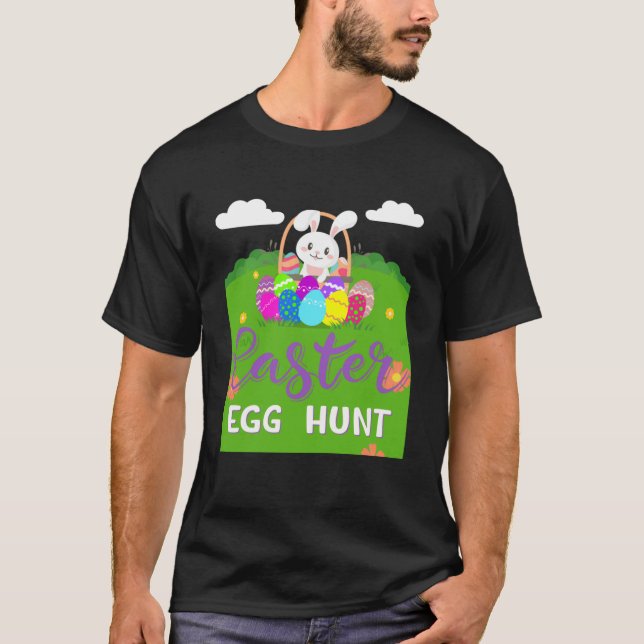 T-shirt Amusante Joyeuse Chasse Aux Oeufs De Pâques Cute B (Devant)