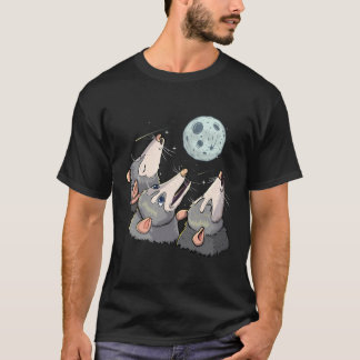 T-shirt Amusante Lune Opossum 3 Possum Howling Mille Rue C