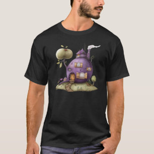 T-shirt Amusante Maison Abstraite Imaginaire Plum