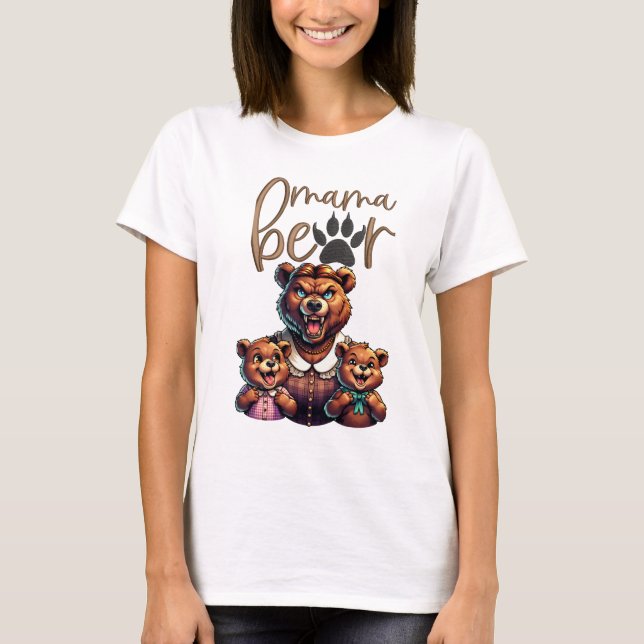 T-shirt Amusante Mama Bear Cubs (Devant)