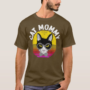 T-shirt Amusante maman chatte, maman chatte, chat coloré a
