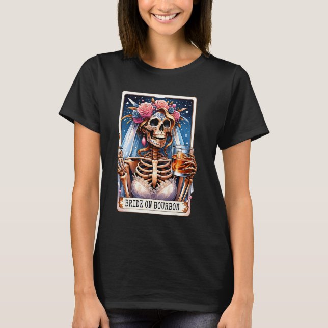 T-shirt Amusante Mariée de Chemise Carte Tarot Sur Bourbon (Devant)