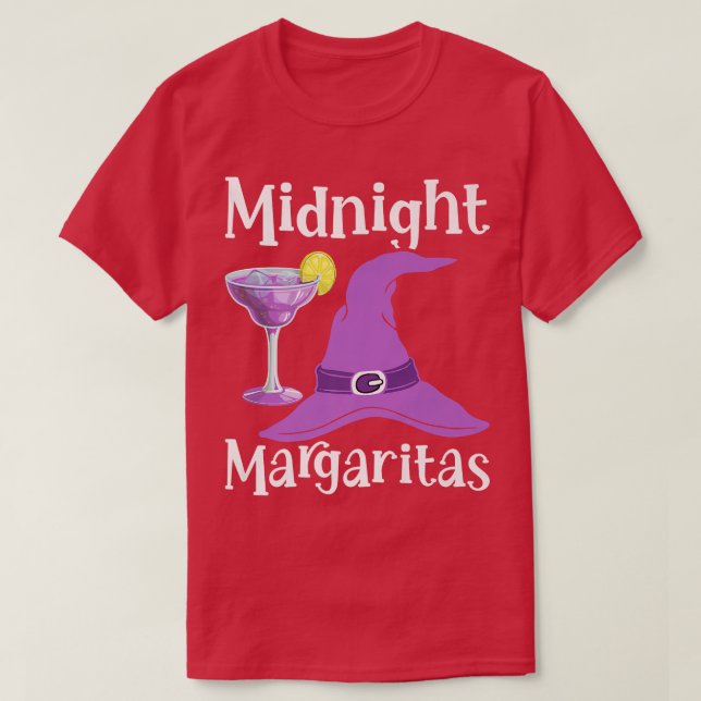 T-shirt Amusante Minuit Margaritas Sorcière Boire Hallowee (Design devant)
