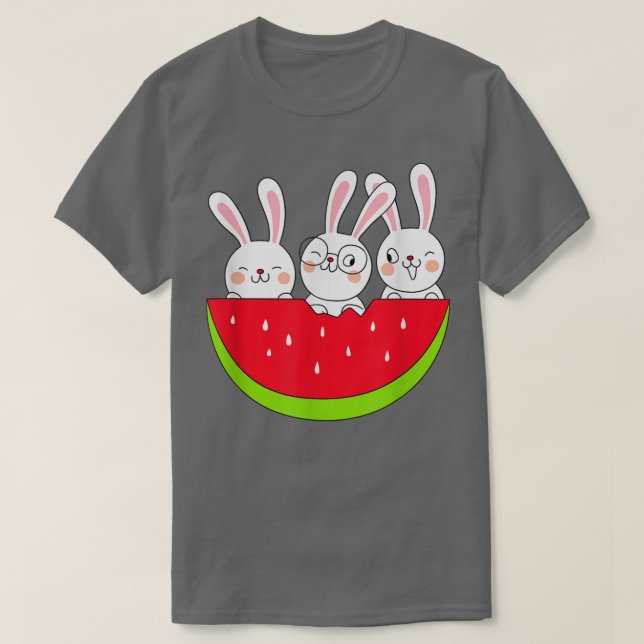 T-shirt Amusante pastèque Bunny Fruit Eté Lov (Design devant)