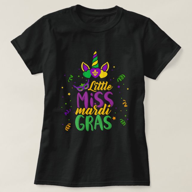 T-shirt Amusante Petite Miss Mardi Gras Mignonne Mardi Gra (Design devant)