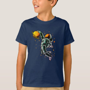 T-shirt Amusante planète spatiale astronaute de basket-bal