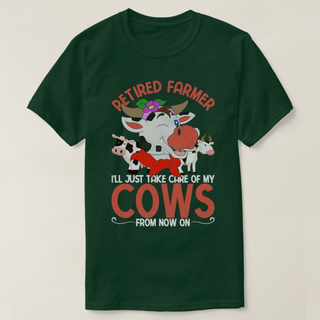 T-shirt Amusante Retraite agricole Retraite ferme vache an (Design devant)