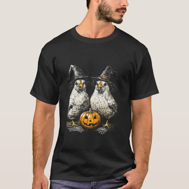 T-shirt Amusante sorcière de coqs de poulet Halloween Cost (Devant)
