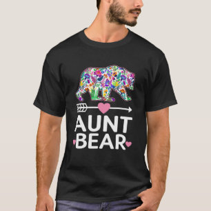 T-shirt Amusante Tante Ours Fête des mères Floral Matching