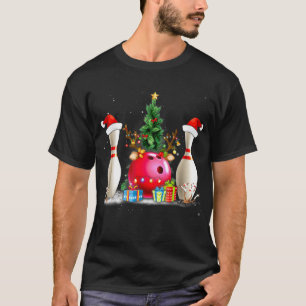 T-shirt Amusants Bowling Noël Noël Noël Chapeau Noël Amour
