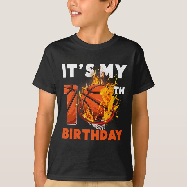 T-shirt Amusants C'est mon 10e anniversaire 10 ans Basketb (Devant)