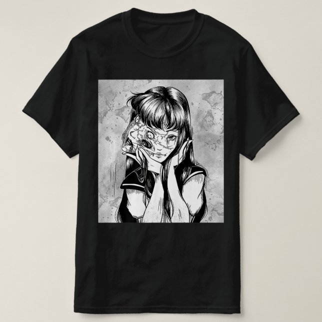 T-shirt Amusants Déplaisant Horreur Manga Anime Femme Yeux (Design devant)