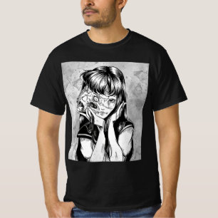 T-shirt Amusants Déplaisant Horreur Manga Anime Femme Yeux