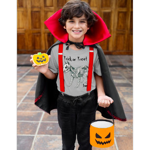 T-shirt Amusants Éffrayant chien squelette, enfants Hallow