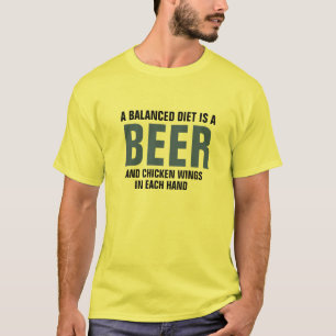 T-shirt Amusants Foodie Tee, Bière & Poulet Ailes Amoureux