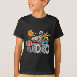 T-shirt Amusants Halloween Squelette Monstre-Camion Enfant