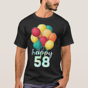 T-shirt Amusants Joyeux 58 ans Ballons colorés 58e anniver