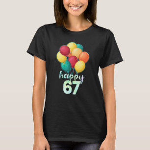 T-shirt Amusants Joyeux 67 ans Ballons colorés 67e anniver