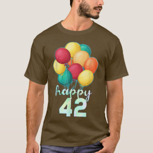 T-shirt Amusants Joyeux Ballons colorés de 42 ans 42e anni