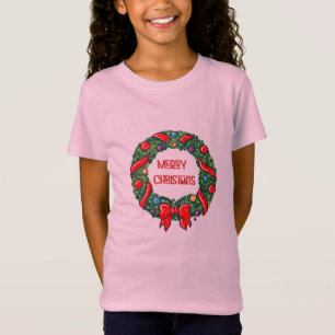T-Shirt Amusants Joyeux Noël Whimsical Reef Rouge Bow Mode