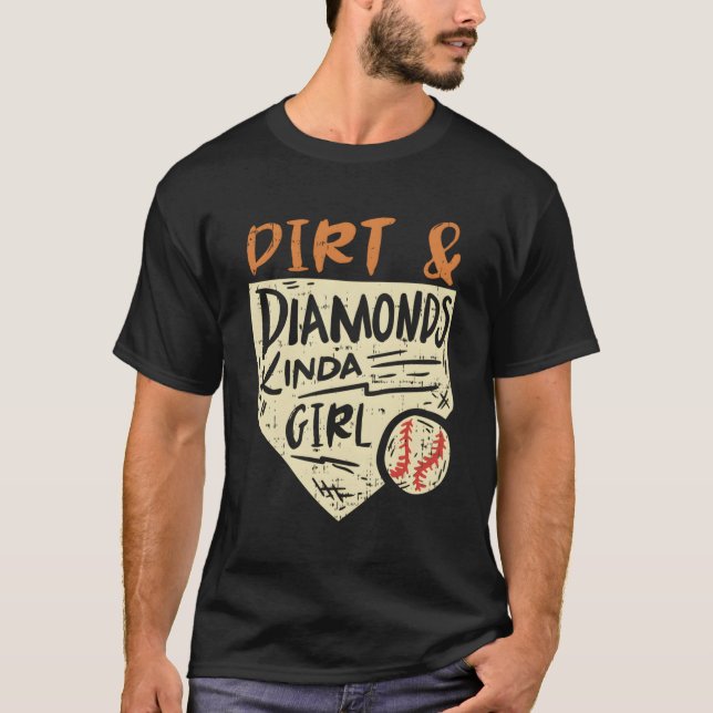 T-shirt Amusants softball Baseball Dirt Diamonds Kinda (Devant)