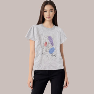 T-shirt "Amuse-toi" Inspirationnel Girl Line Art