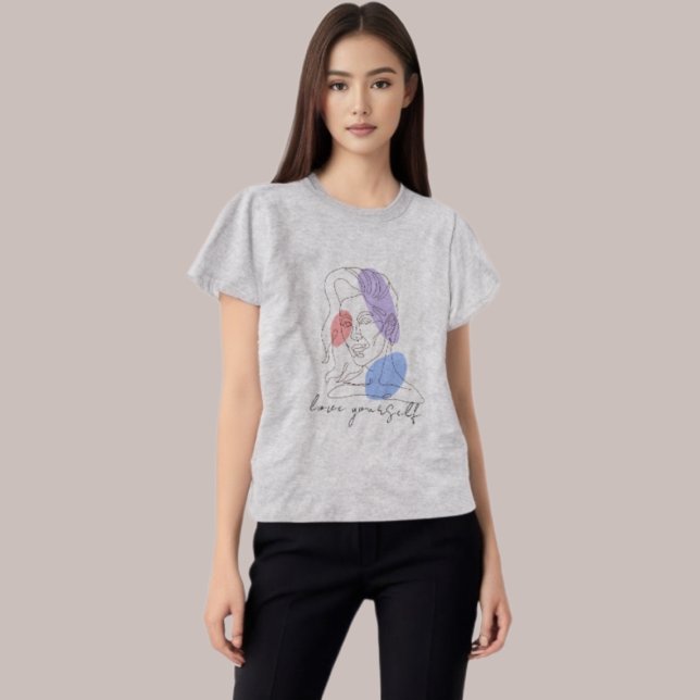 T-shirt "Amuse-toi" Inspirationnel Girl Line Art (Créateur téléchargé)