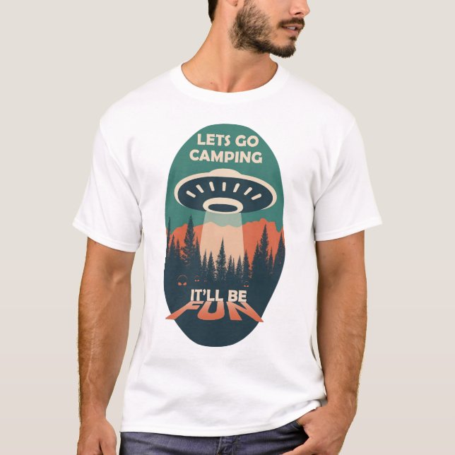T-shirt Amusement Alien Camping (Devant)