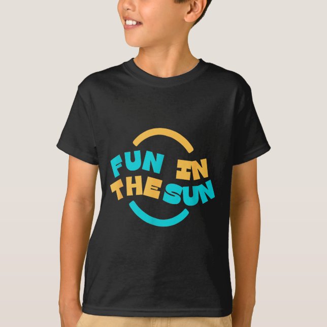 T-shirt Amusement au Soleil _ Graphique d'Été Décontracté (Devant)