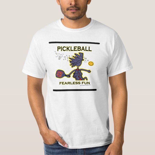 T-shirt Amusement courageux de Pickleball (Devant)