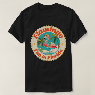 T-shirt Amusement Flamant Vintage sur la Plage de Floride
