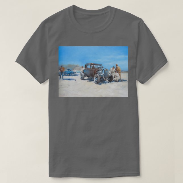 T-shirt Amusement Hotrod sur Bonneville Salt Flats (Design devant)