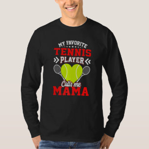 T-shirt Amusez Mon Joueur De Tennis Favori M'Appelle Maman