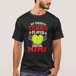 T-shirt Amusez Mon Joueur De Tennis Favori M'Appelle Mimi