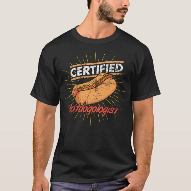 T-shirt Amusing Hotdogologue Certifié Francforts de Hotdog (Devant)