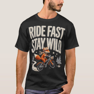 T-shirt Amusing Loup de Cyclisme Vélo de Route Rapide Enth