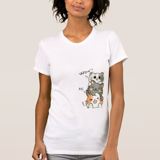 T-Shirt Amusing pour Amateur de Chats (Devant)