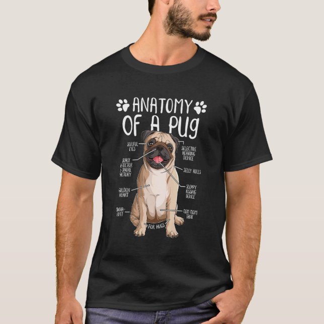T-shirt Amusing Pug Anatomie Chien Amoureux Pug (Devant)